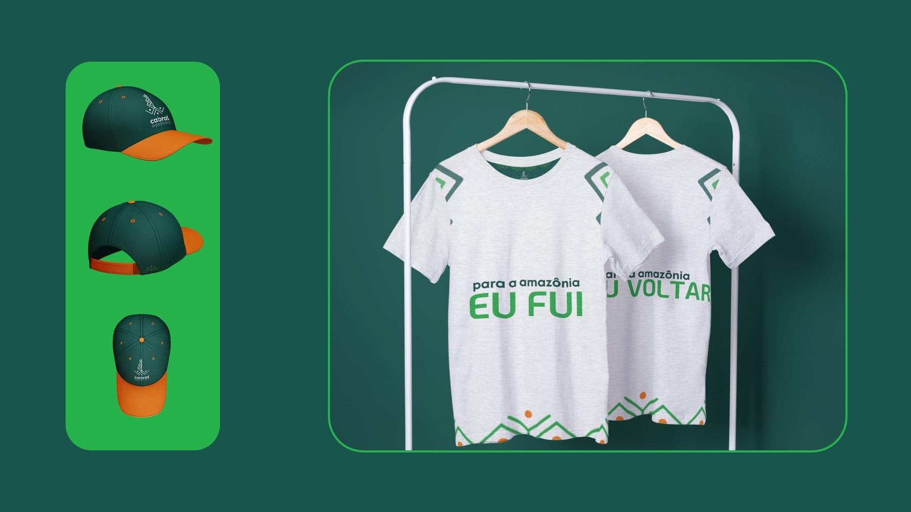 Bonés e camisetas